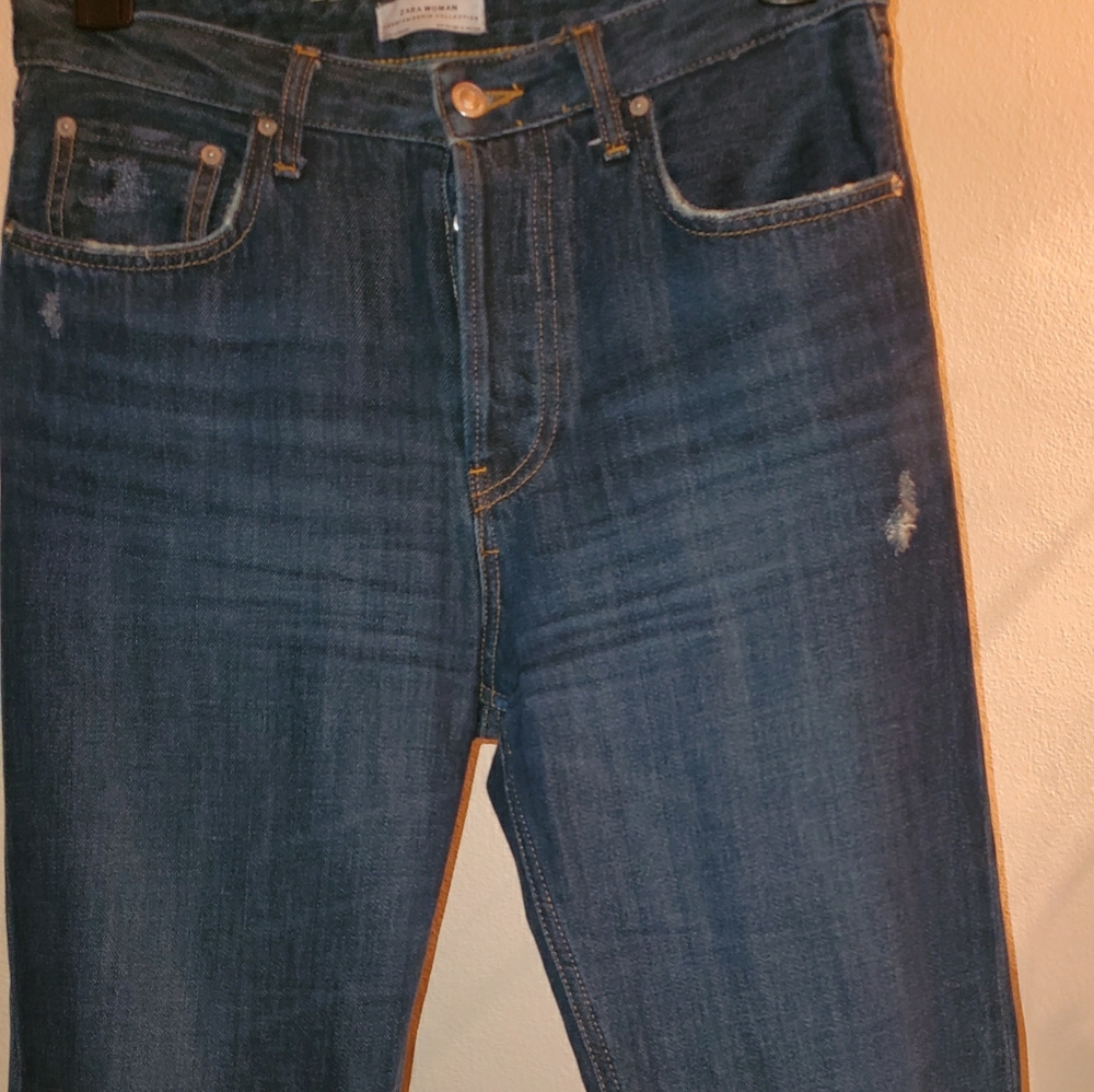 Zara High Waisted Straight Leg Jeans